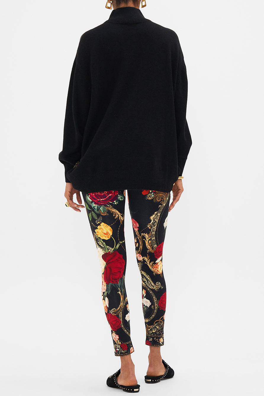 CAMILLA - Silk Front Turtle Neck Knit Magic in the Manuscripts - Magpie Style