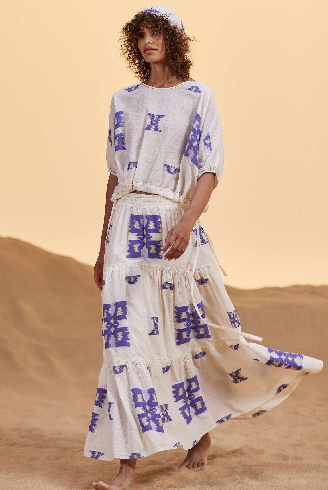 DEVOTION TWINS Iliokali Skirt Blue/Lime - Magpie Style