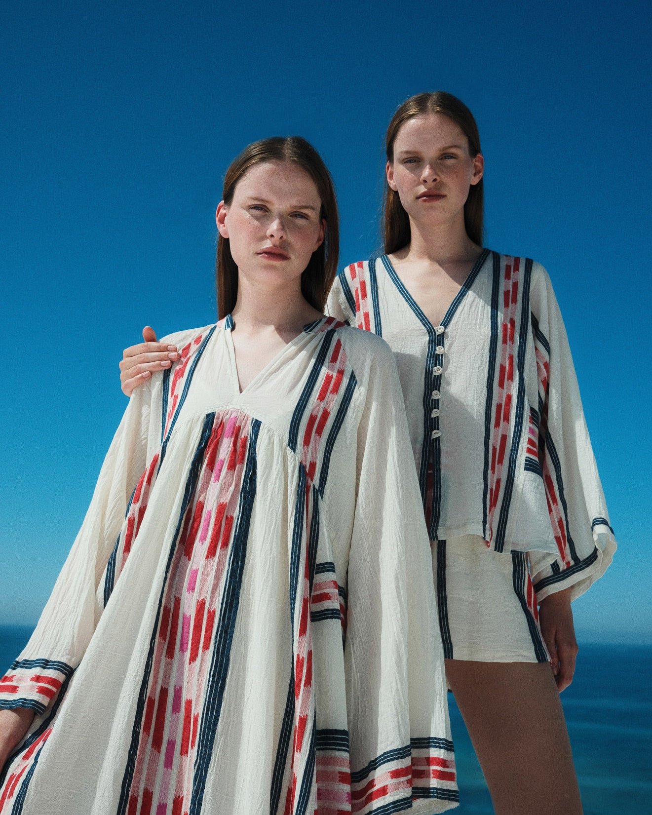 DEVOTION TWINS Power Long Dress - Navy/Red - Magpie Style