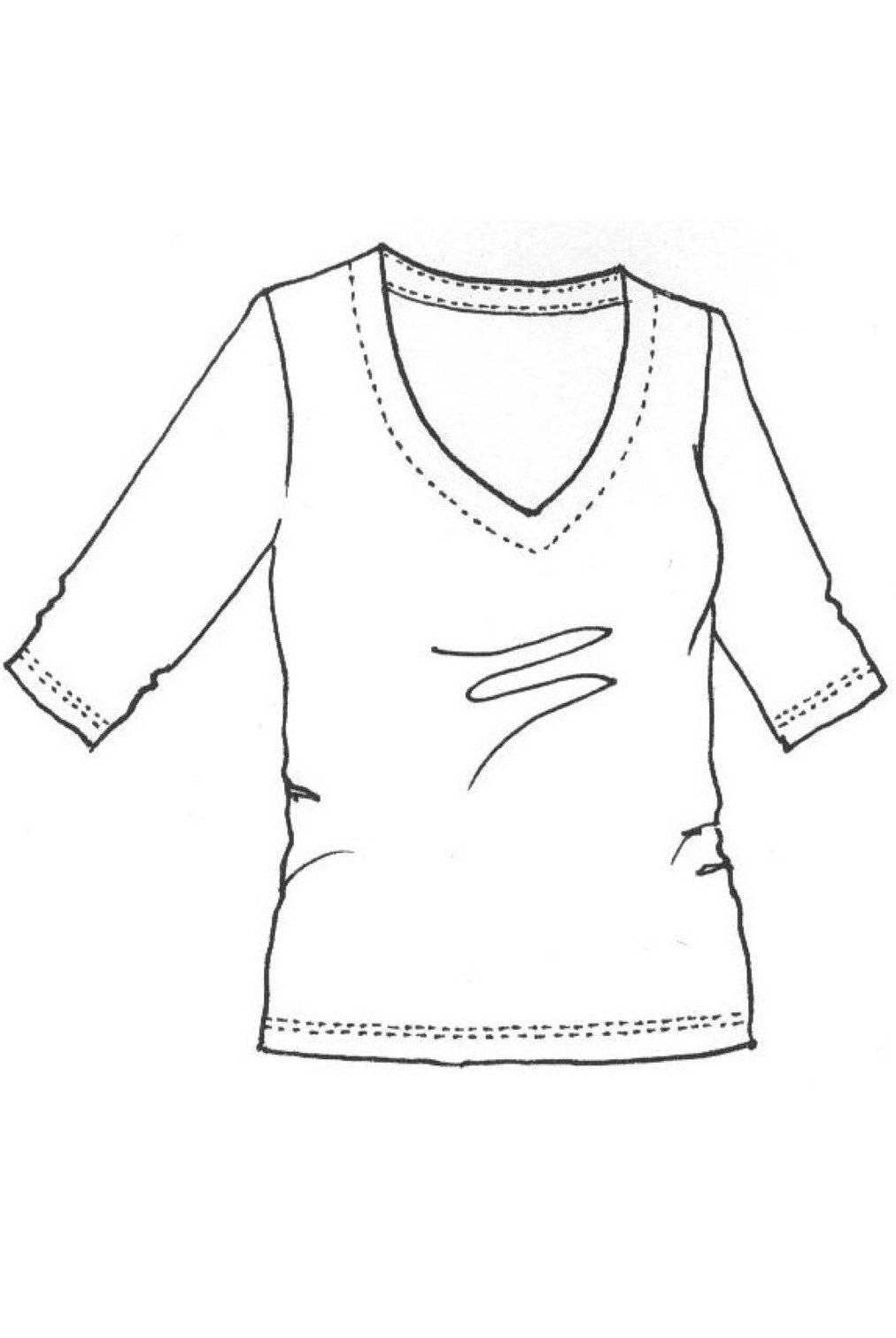 PAULA RYAN ESSENTIALS Easy Fit Half Sleeve V Neck Top - MicroModal - Paula Ryan