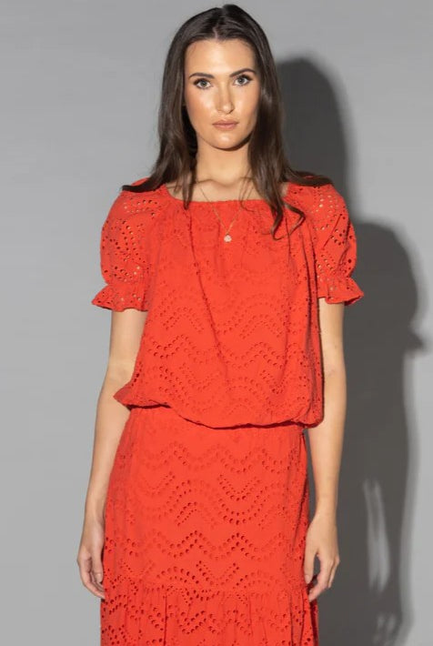 DRAMA THE LABEL Mana Top - Coral Lace - Magpie Style