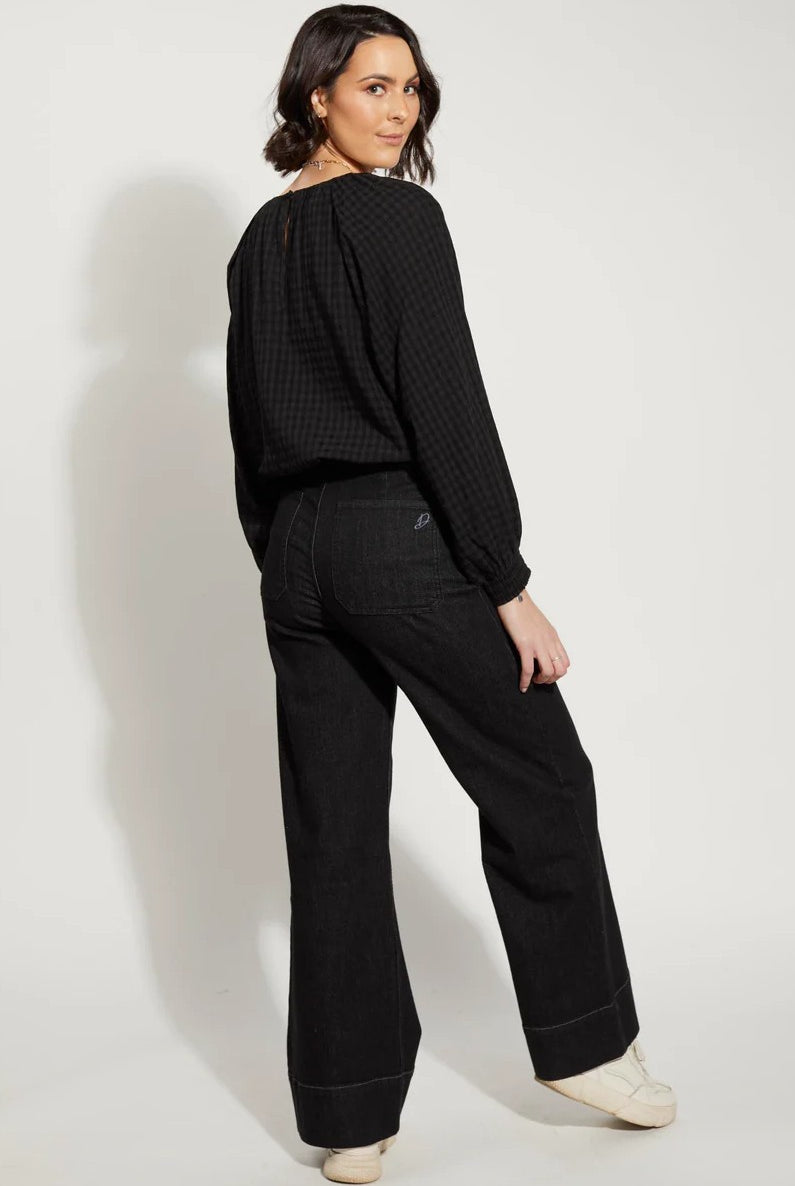 DRAMA THE LABEL Eyreton Top - Black Checker - Magpie Style