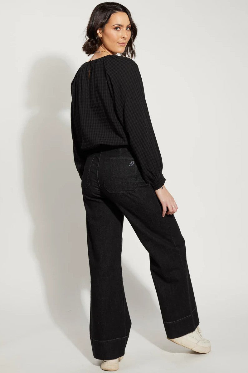 DRAMA THE LABEL Eyreton Top - Black Checker - Magpie Style