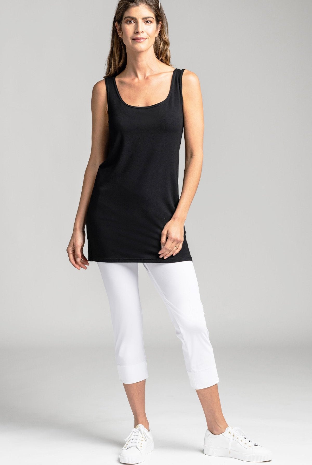 PAULA RYAN ESSENTIALS Waisted Capri Pant - Classic Microjersey