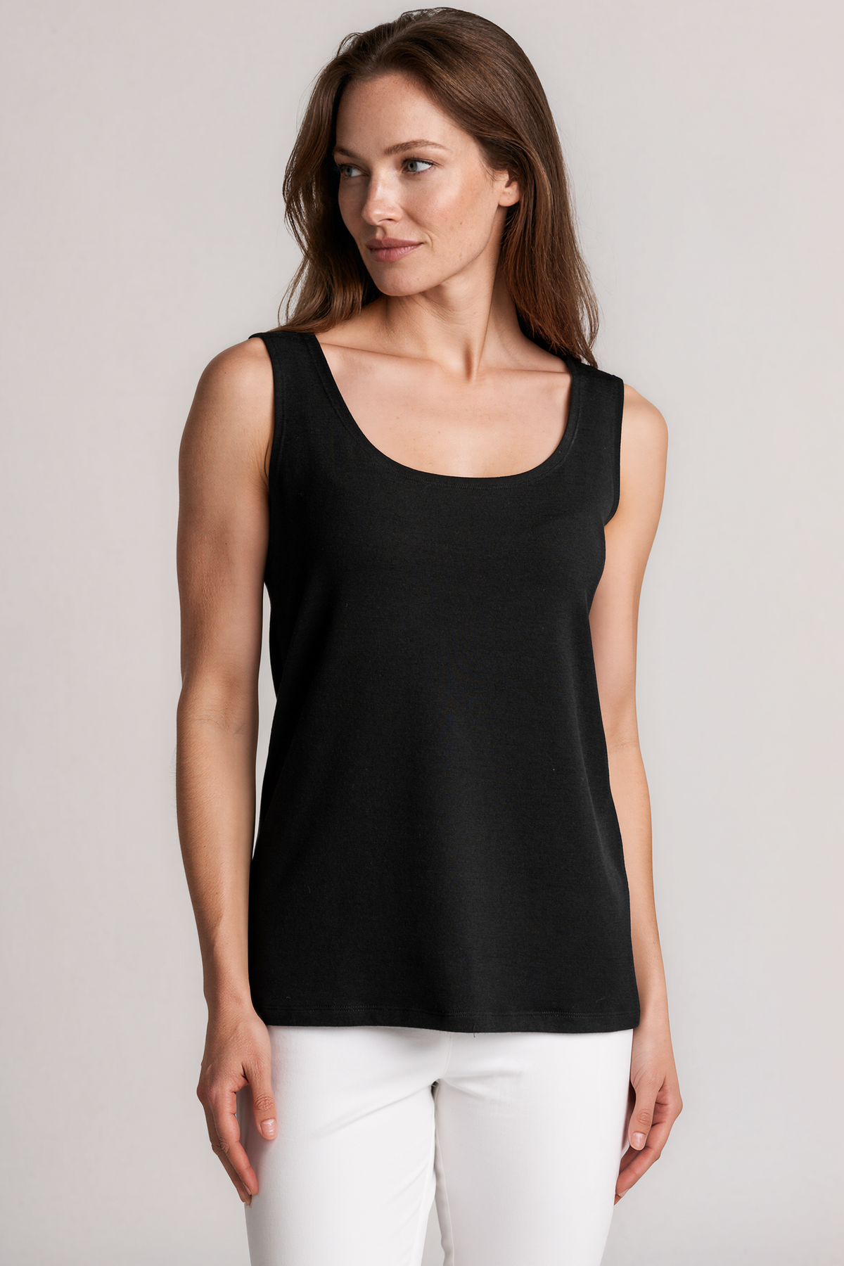 PAULA RYAN Easy Fit Singlet - Merino Black - Paula Ryan