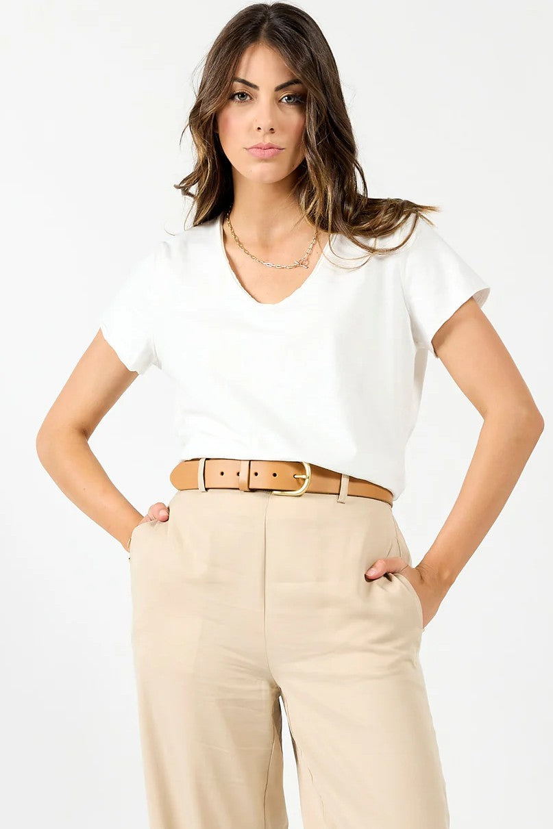 DRAMA THE LABEL Edge Tee - Chalk - Magpie Style