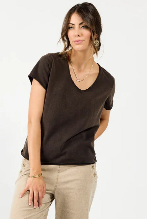 DRAMA THE LABEL Edge Tee - Choccy - Magpie Style