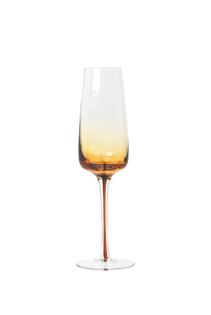 Glass Champagne flute, Amber gradient - Magpie Style