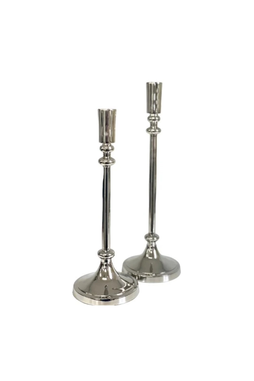Nickel Taper Candle Holder - Large - Magpie Style