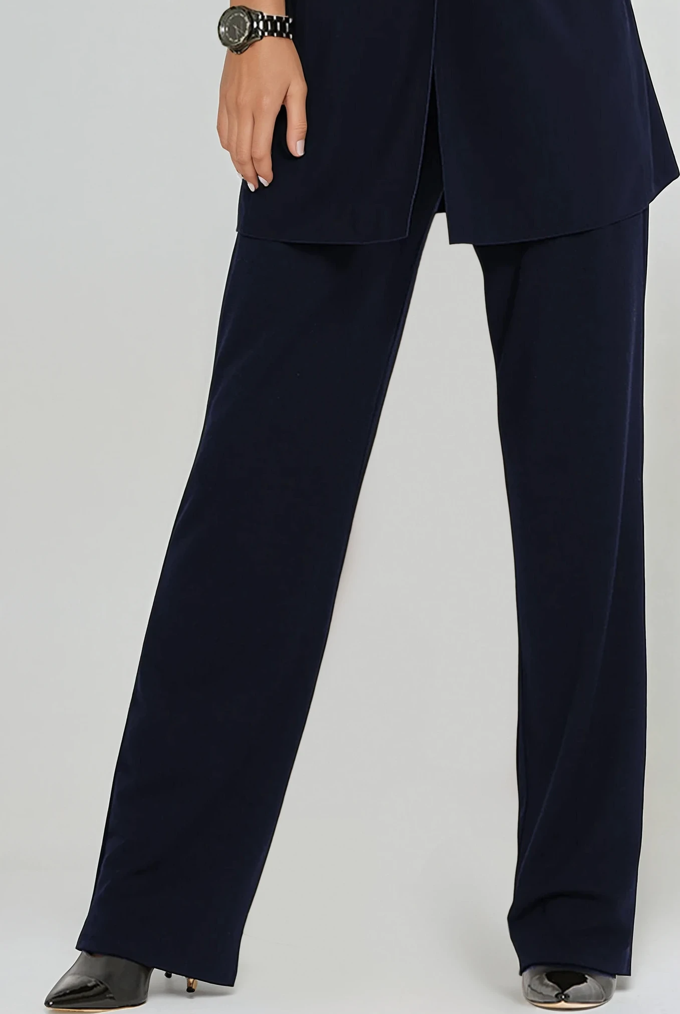 PAULA RYAN Tailored Pant - Microjersey Navy - Paula Ryan