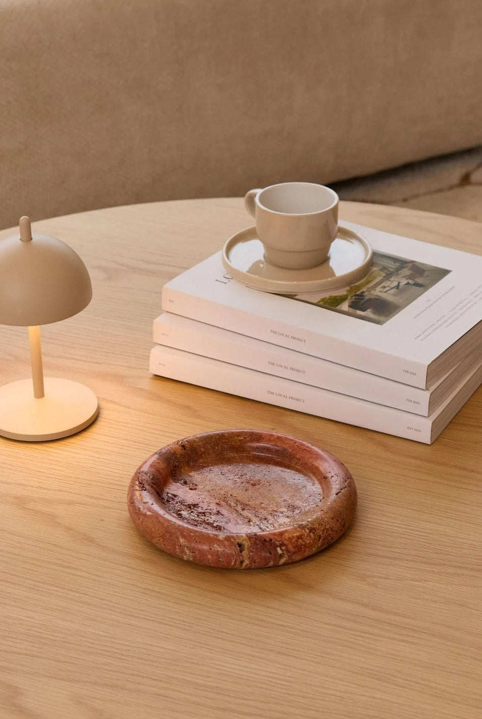 Bay Round Tray - Burnt Travertine - Magpie Style