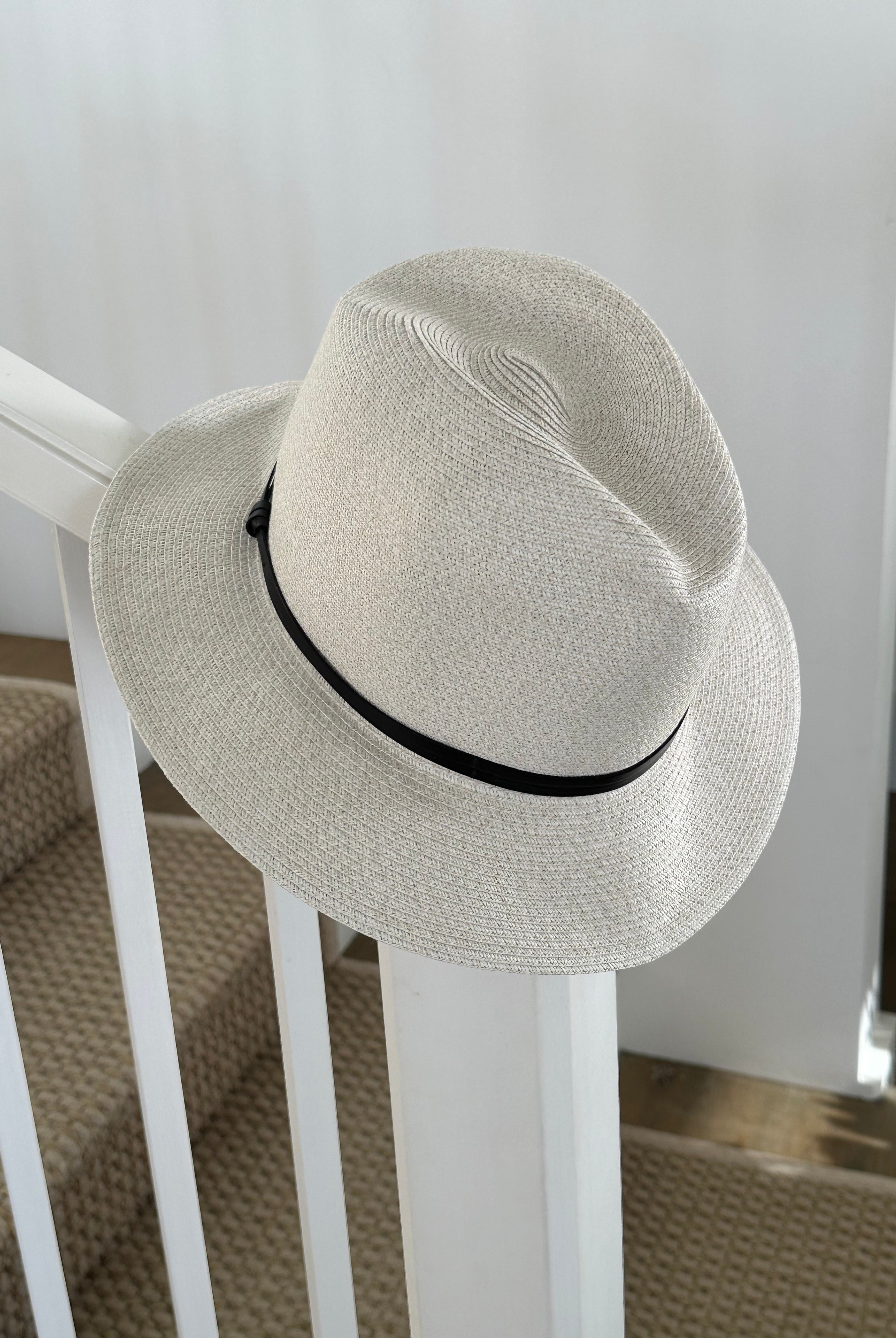 TRAVAUX EN COURS - Borsalino Hat Leather Strap - Off White - Paula Ryan