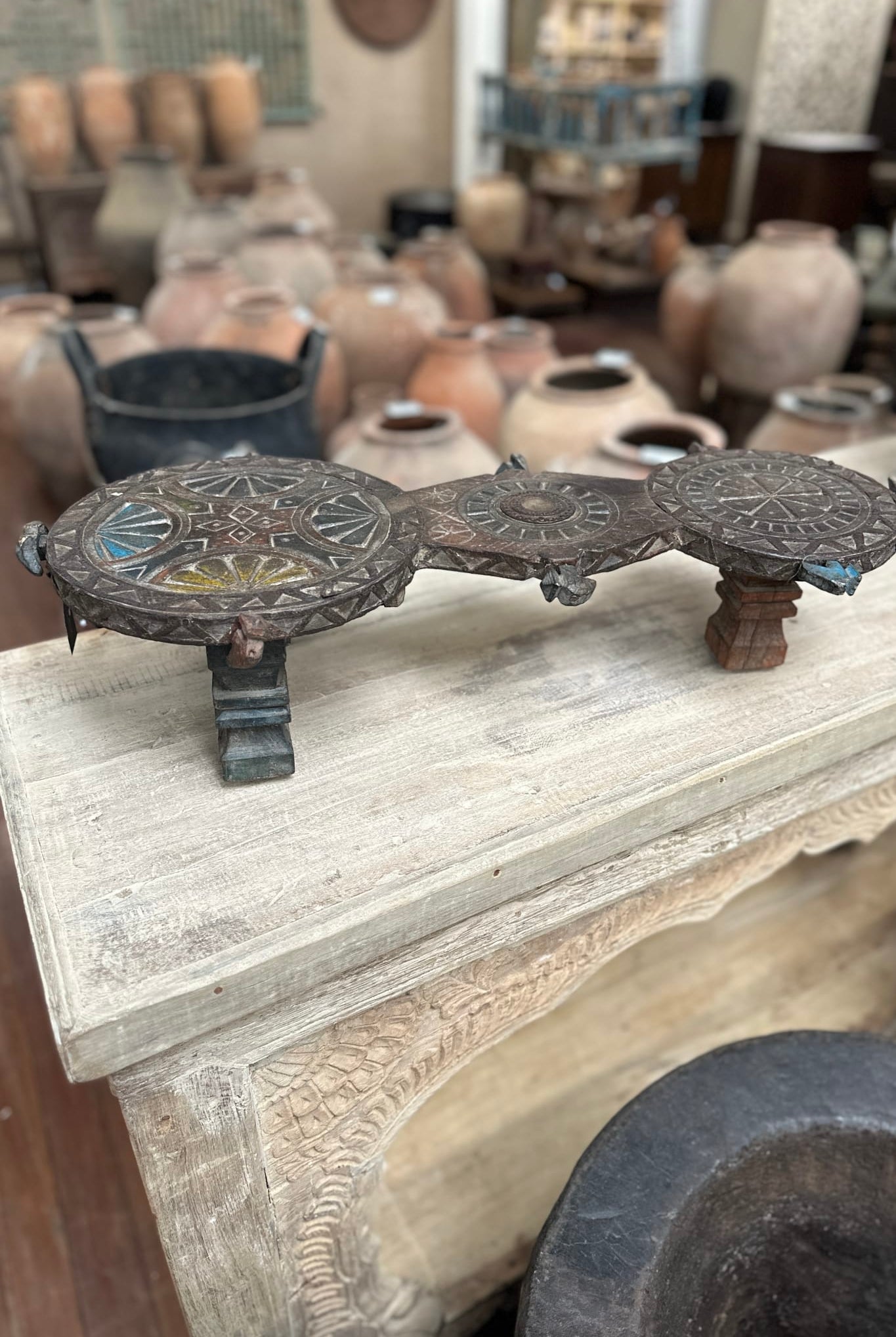 Carved Chapati Board - Magpie Style