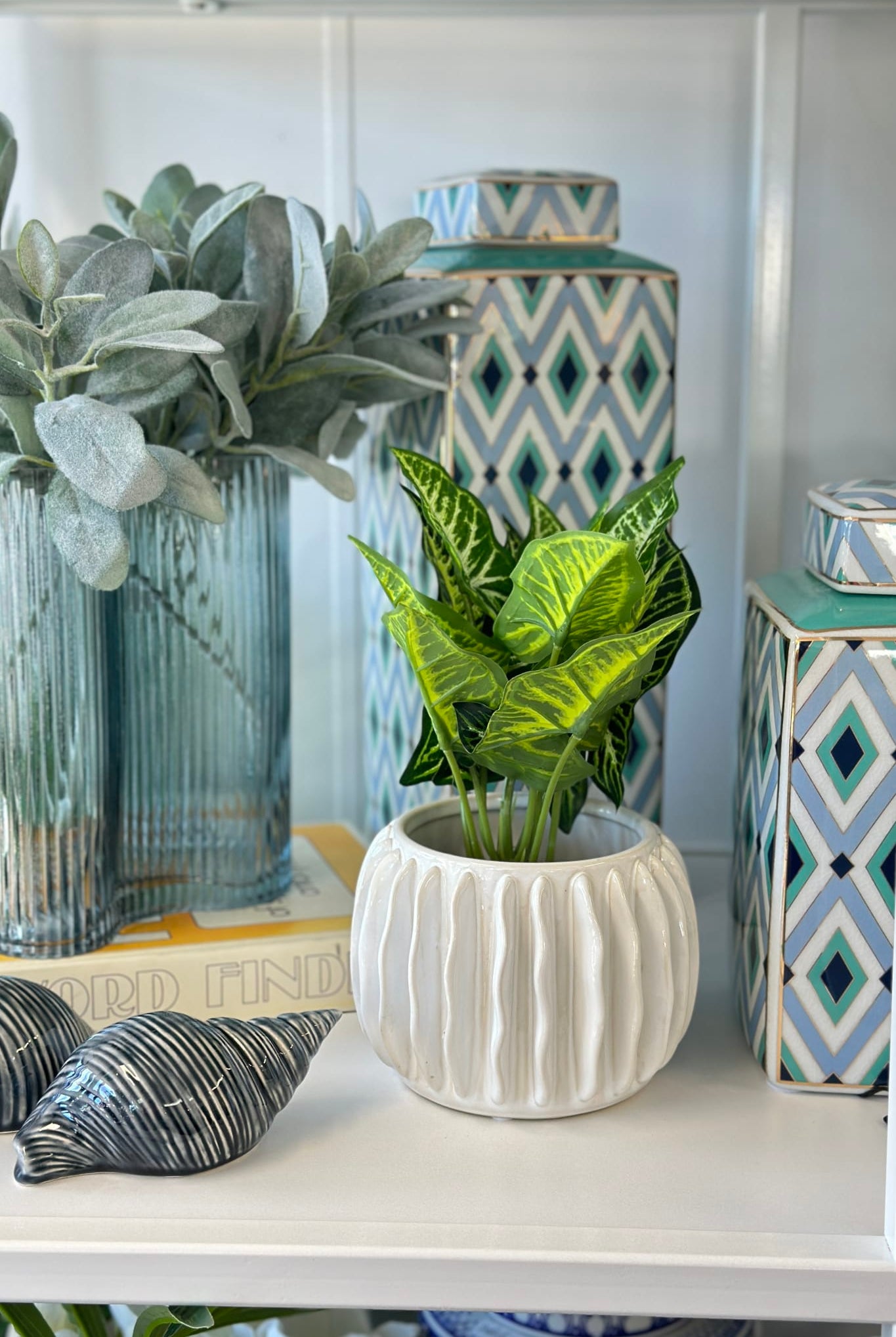 Zebra Green Garden Pot - Magpie Style