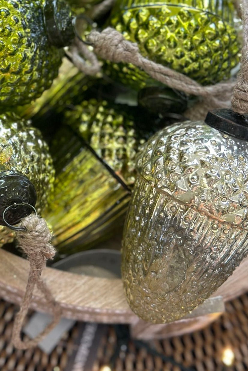 Hanging Glass Acorn - Luster Gold - Magpie Style