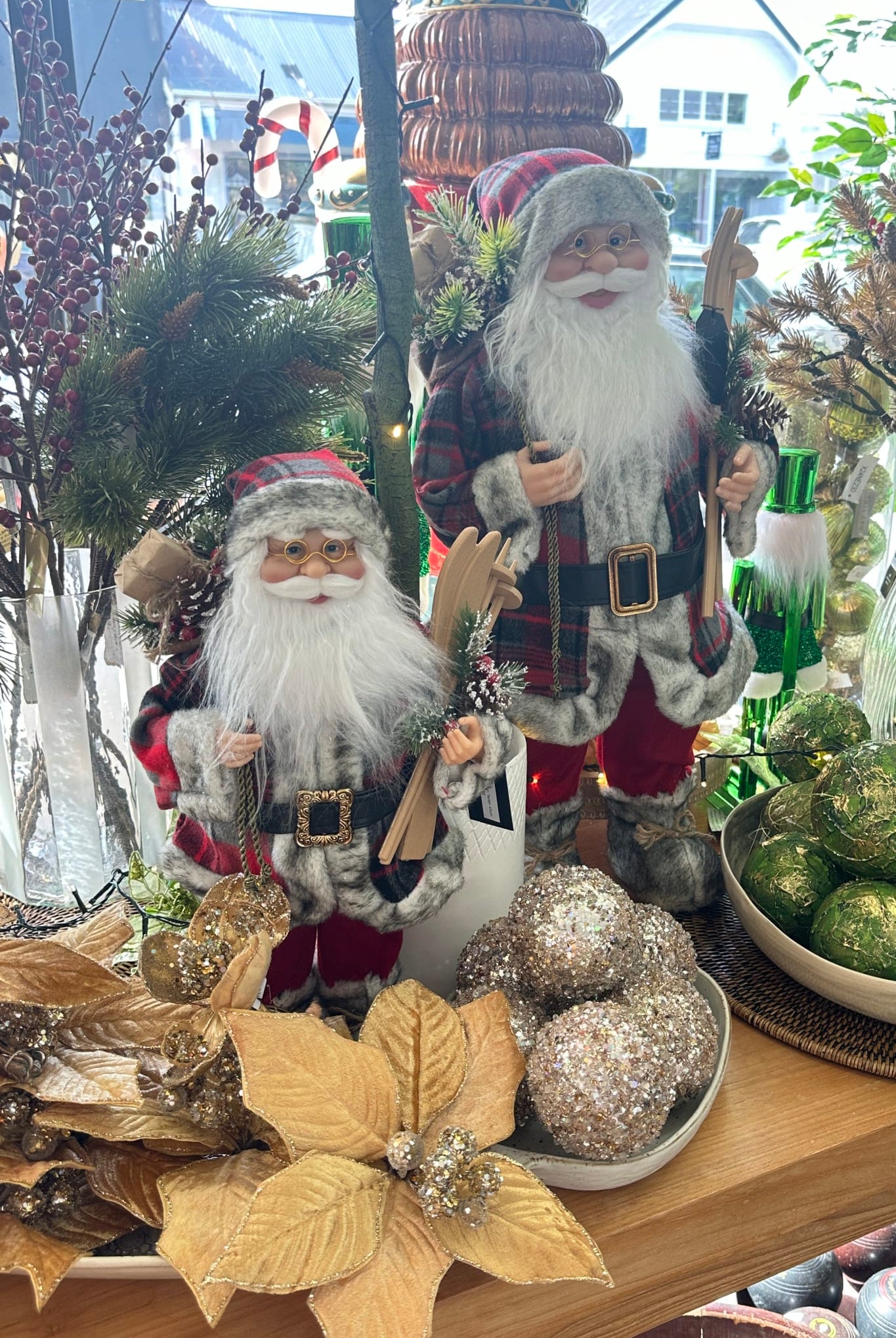 Standing Santa in Tartan (60cm) - Large - Magpie Style