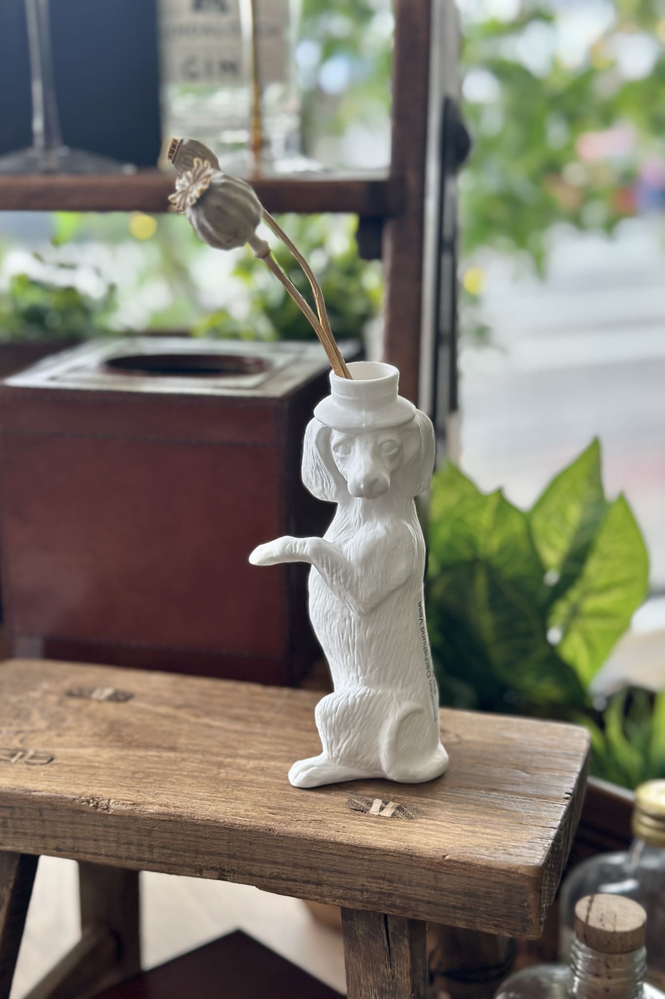 Porcelain Dachshund Vase - Magpie Style