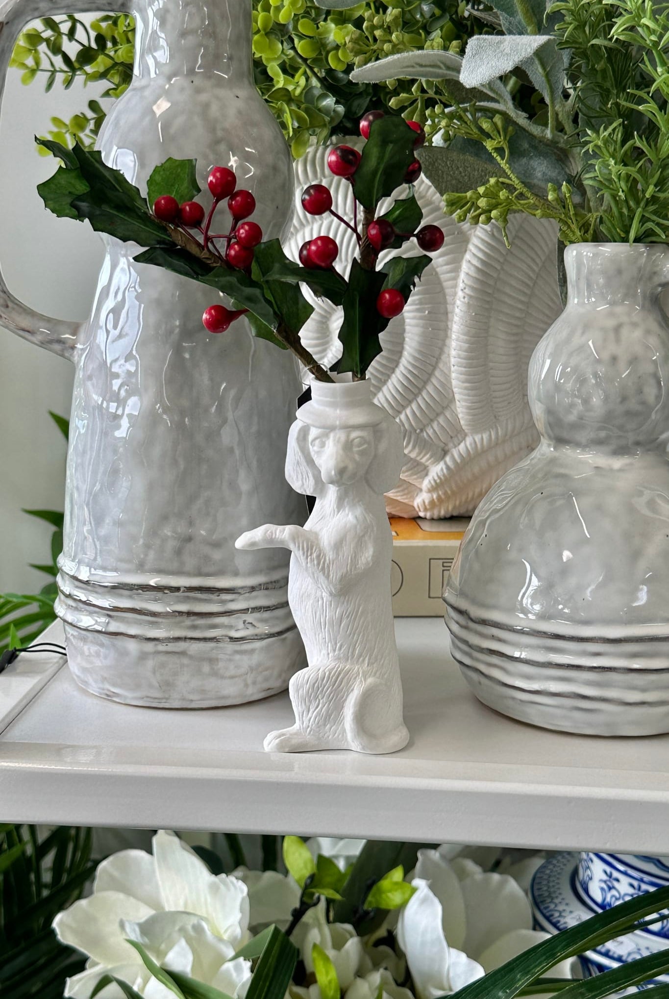 Porcelain Dachshund Vase - Magpie Style