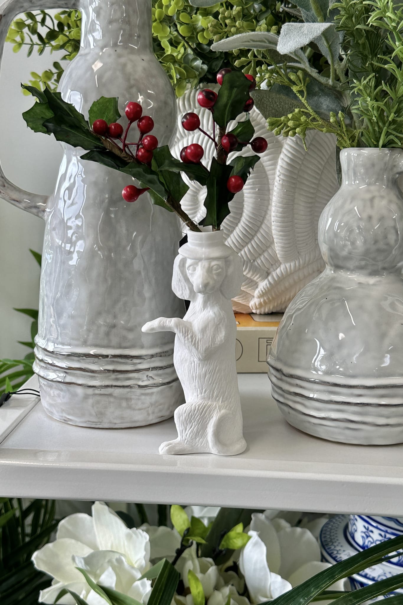 Porcelain Dachshund Vase - Magpie Style