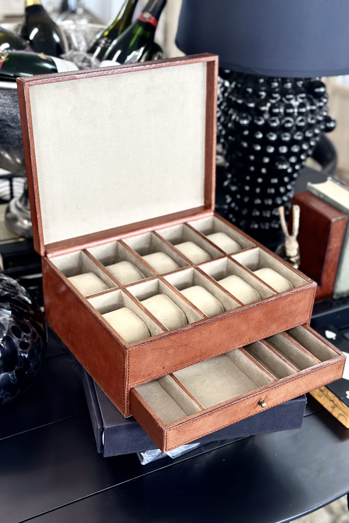 Leather 10 Watch Holder - Tan - Magpie Style