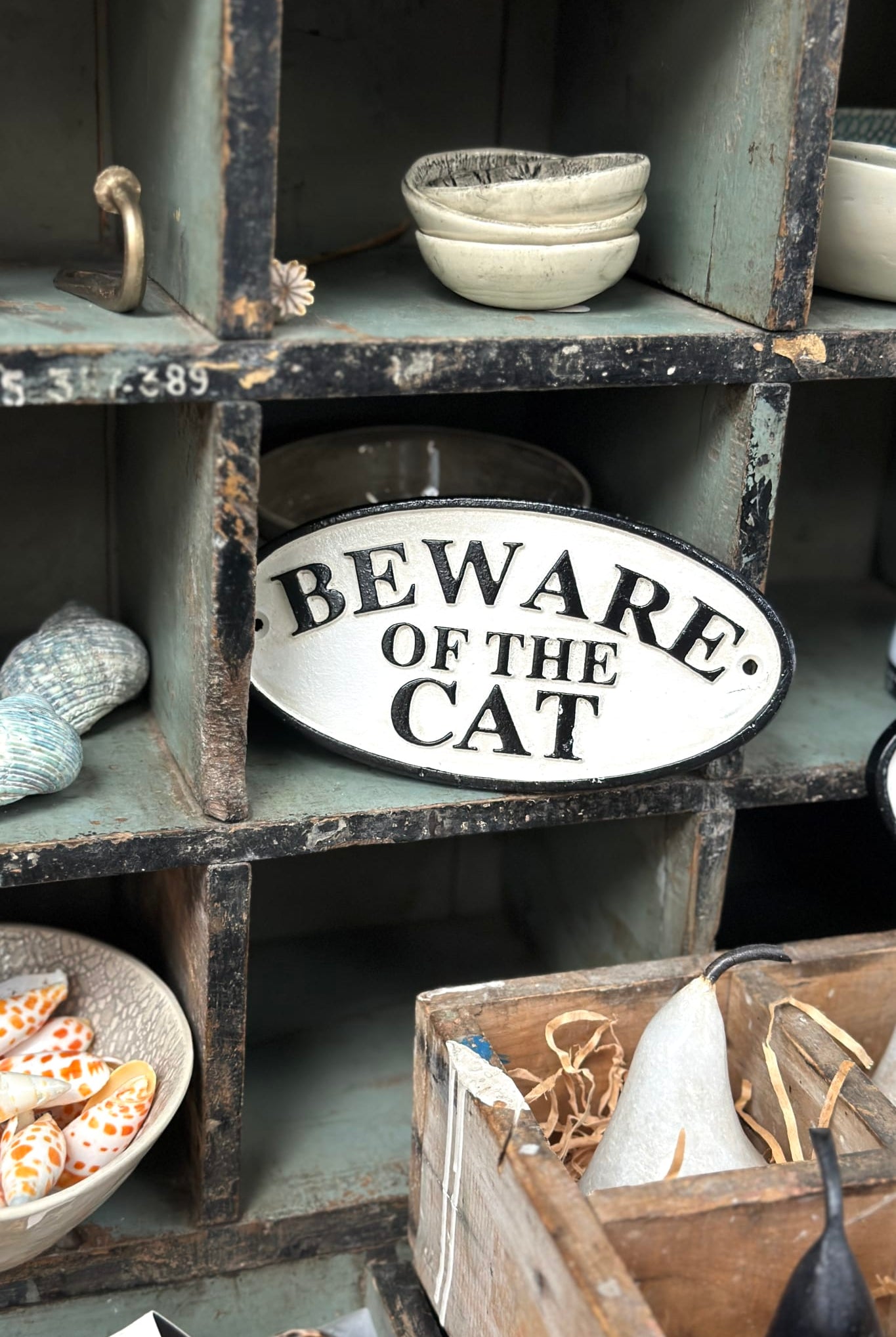 Beware Of The Cat Sign - Magpie Style