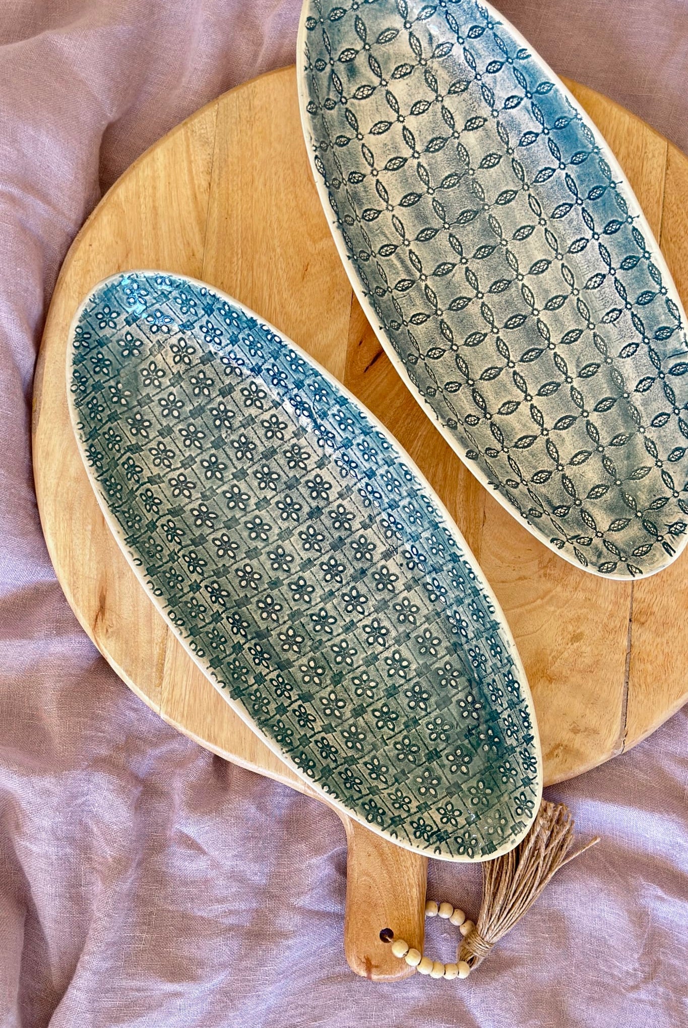 WONKI WARE Bamboo Platter Small - Lace - Magpie Style