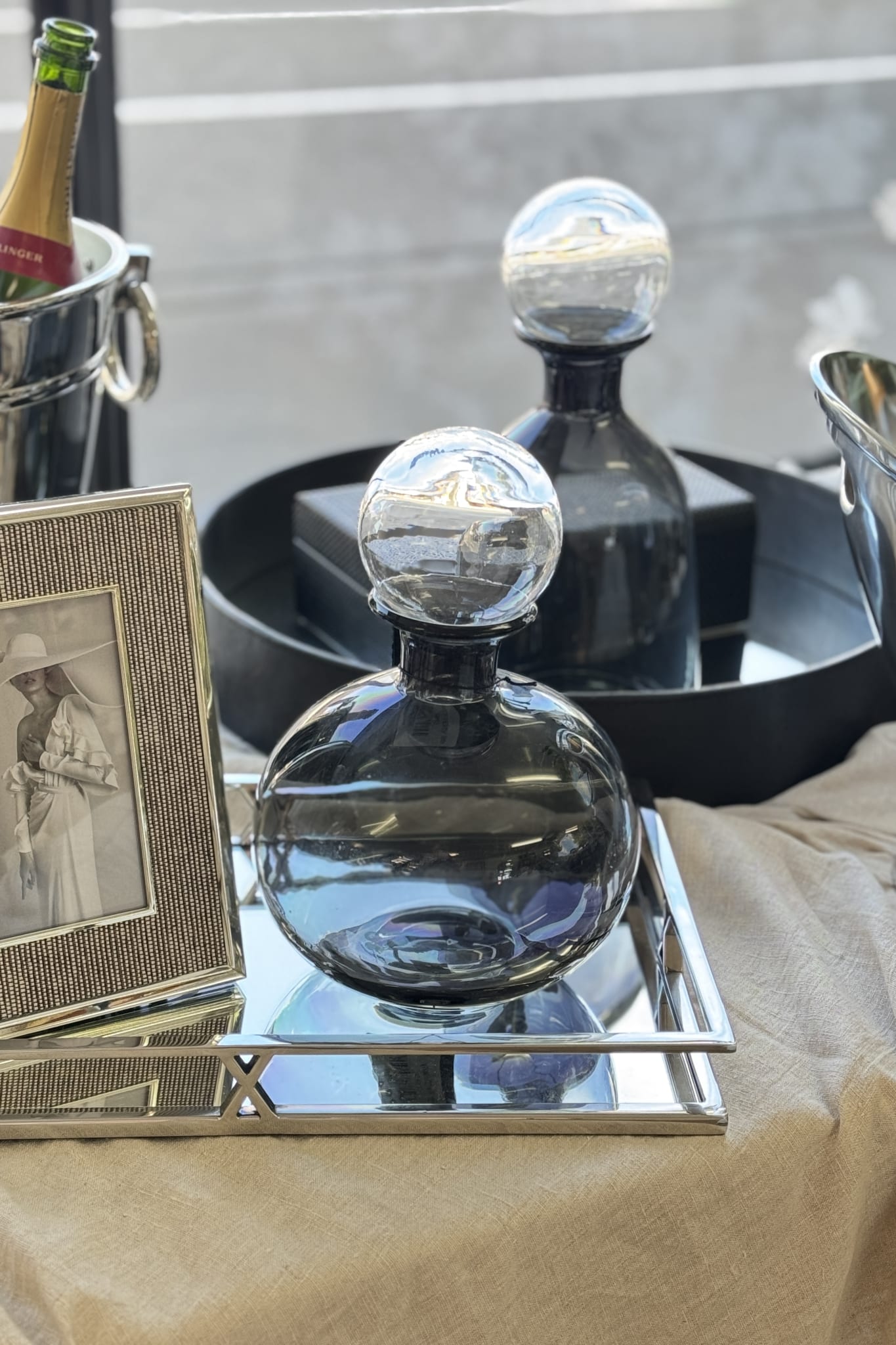 Grey Wide Celiamy Vase - Magpie Style