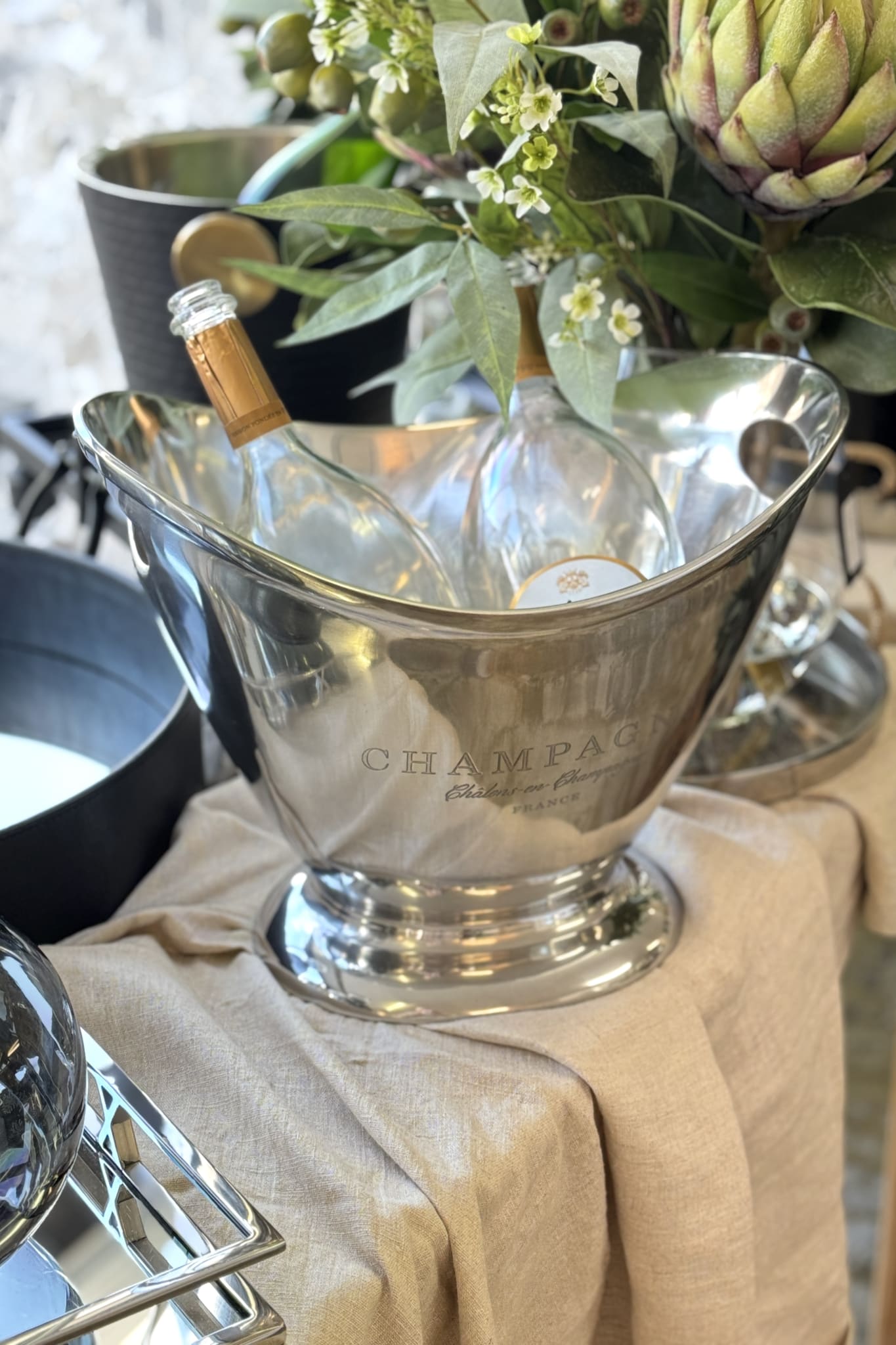 Oval Aluminium Champagne Bucket - Magpie Style