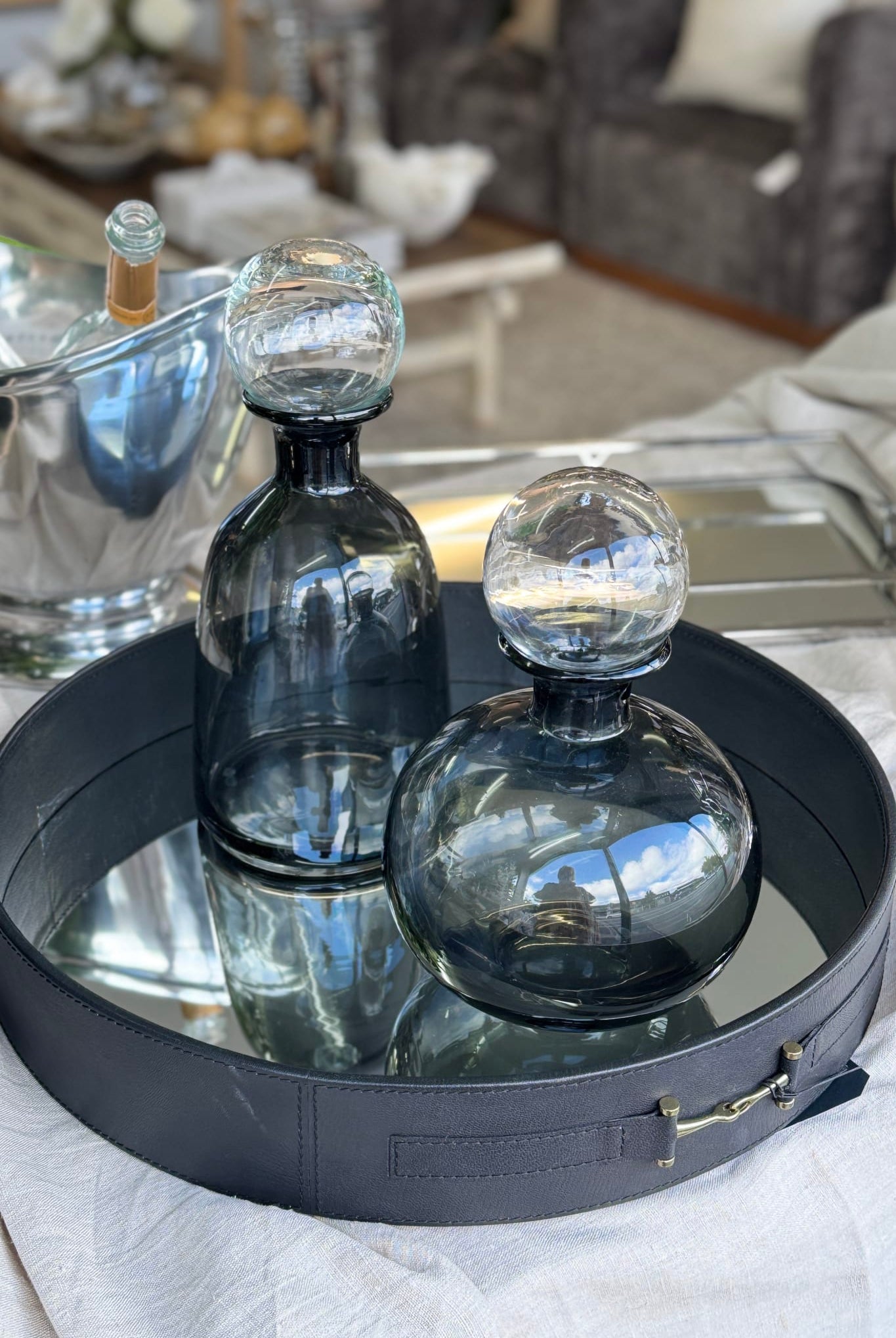 Grey Wide Celiamy Vase - Magpie Style