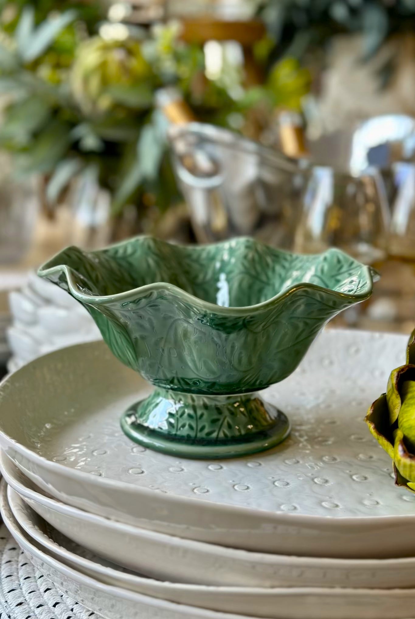 Marseille Ceramic Footed Bowl - Magpie Style