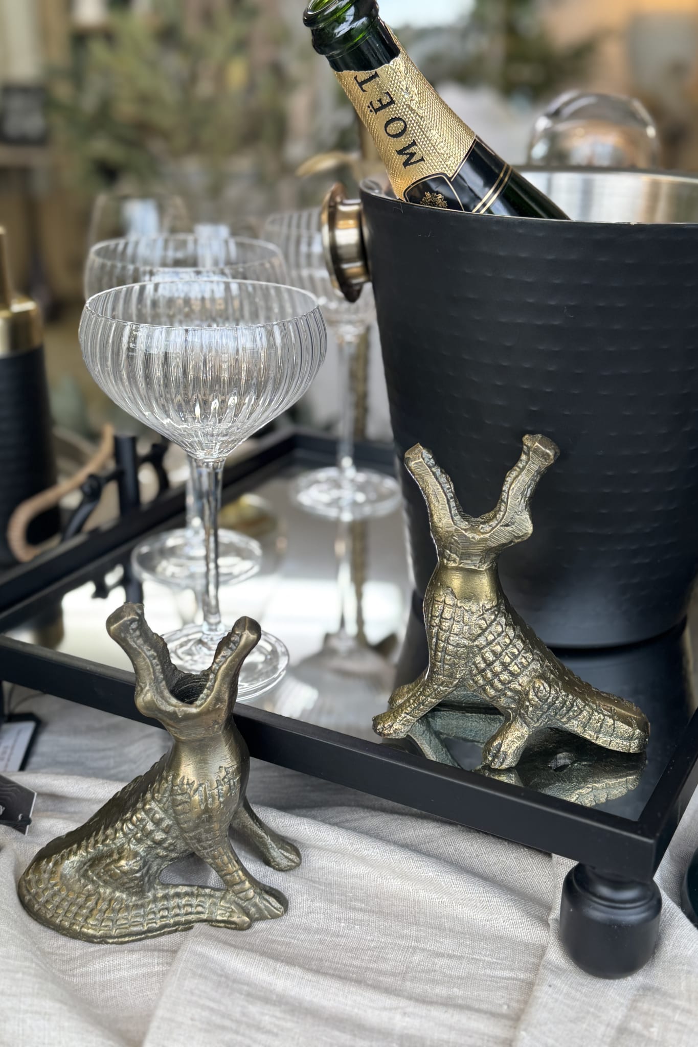 Caiman Crocodile Candleholder - Magpie Style