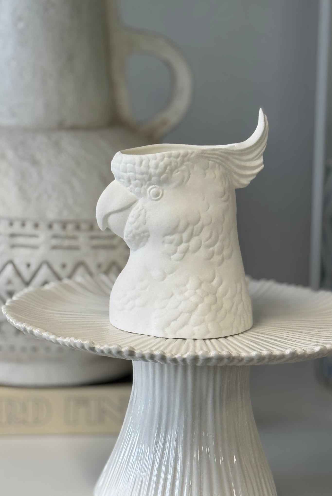 Porcelain Feather Cockatoo Vase - Magpie Style