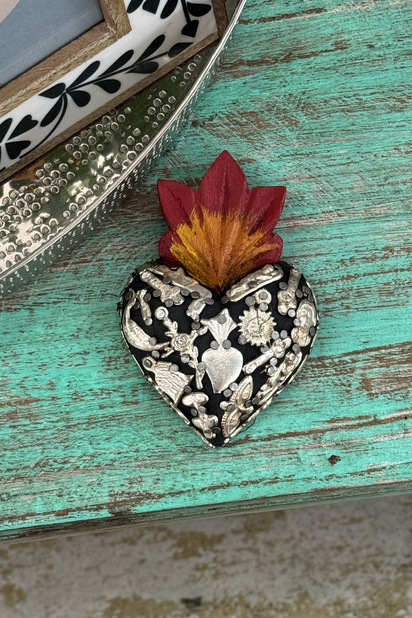 Mini Heart with Milagros - Magpie Style