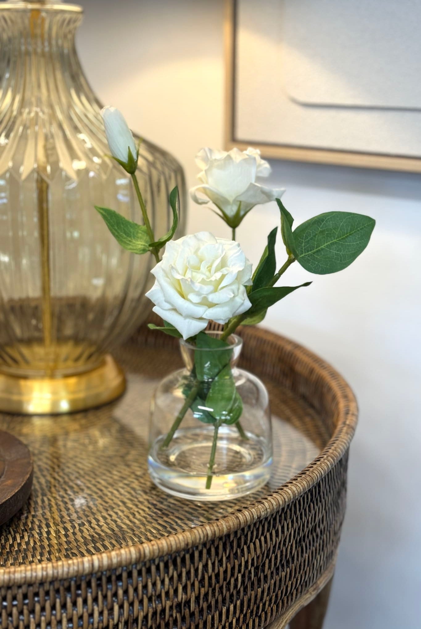 White Rose - Glass Vase - Magpie Style