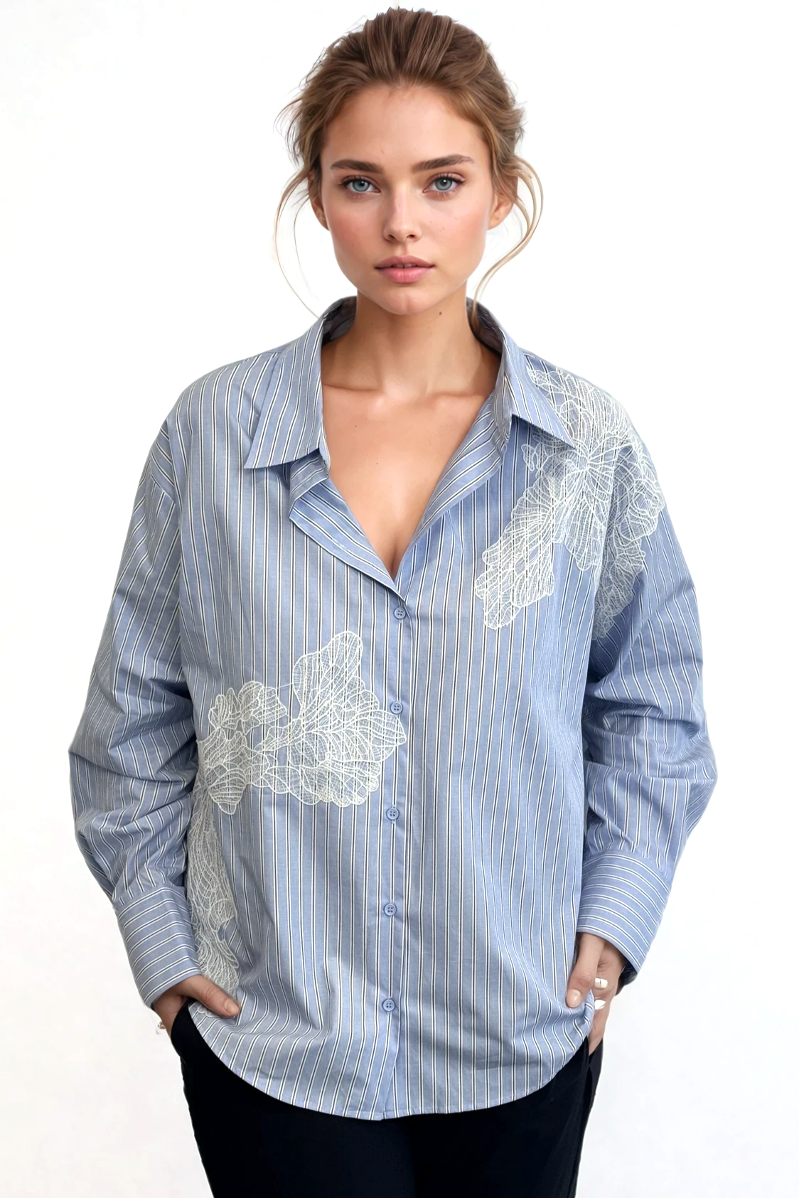DRAMA THE LABEL Marianne Shirt - Cornflower - Magpie Style