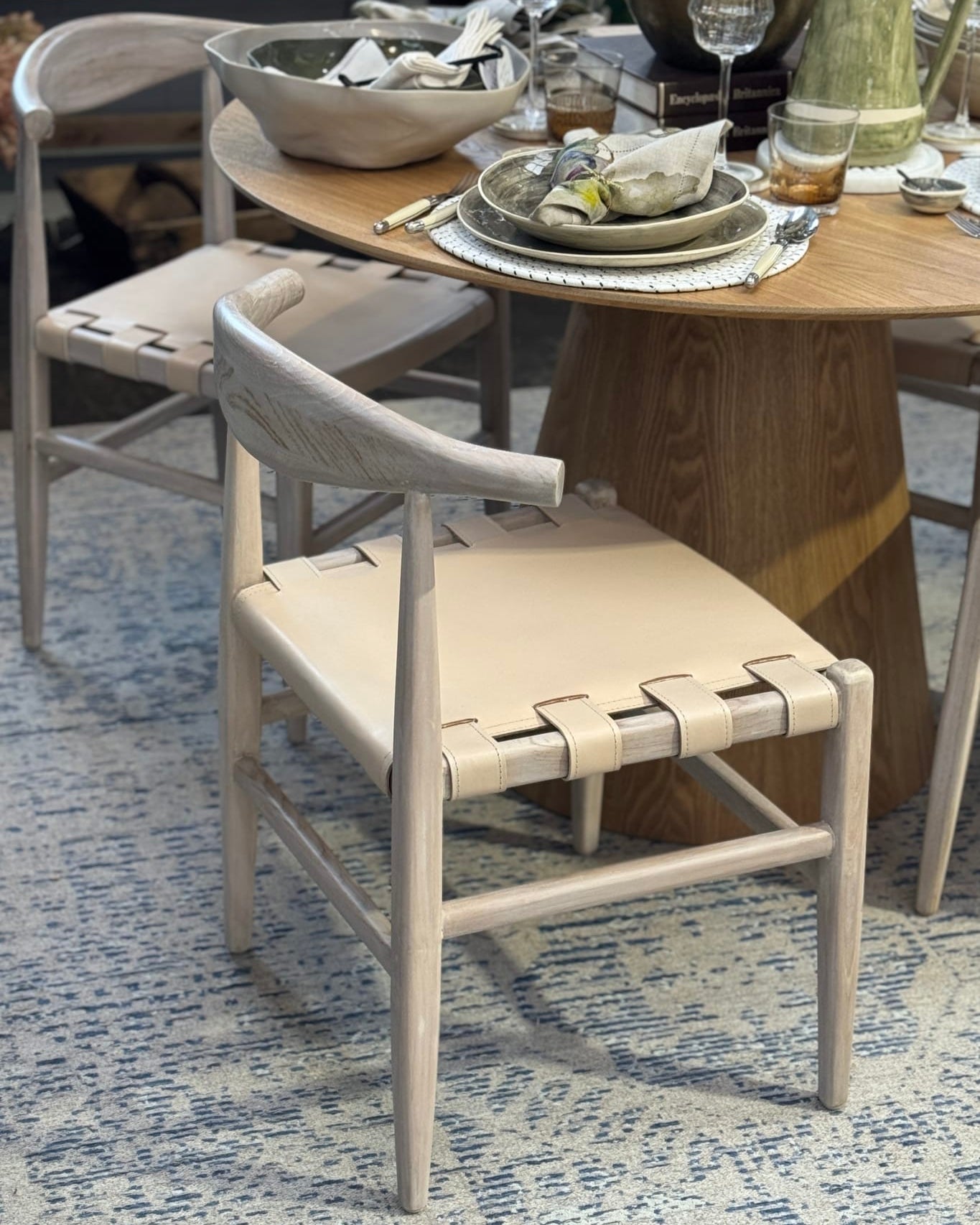 Ecru Laurent Leather Chair - Magpie Style