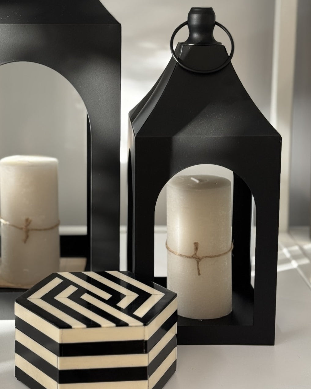 Medium Morrocan Lantern - Black - Magpie Style