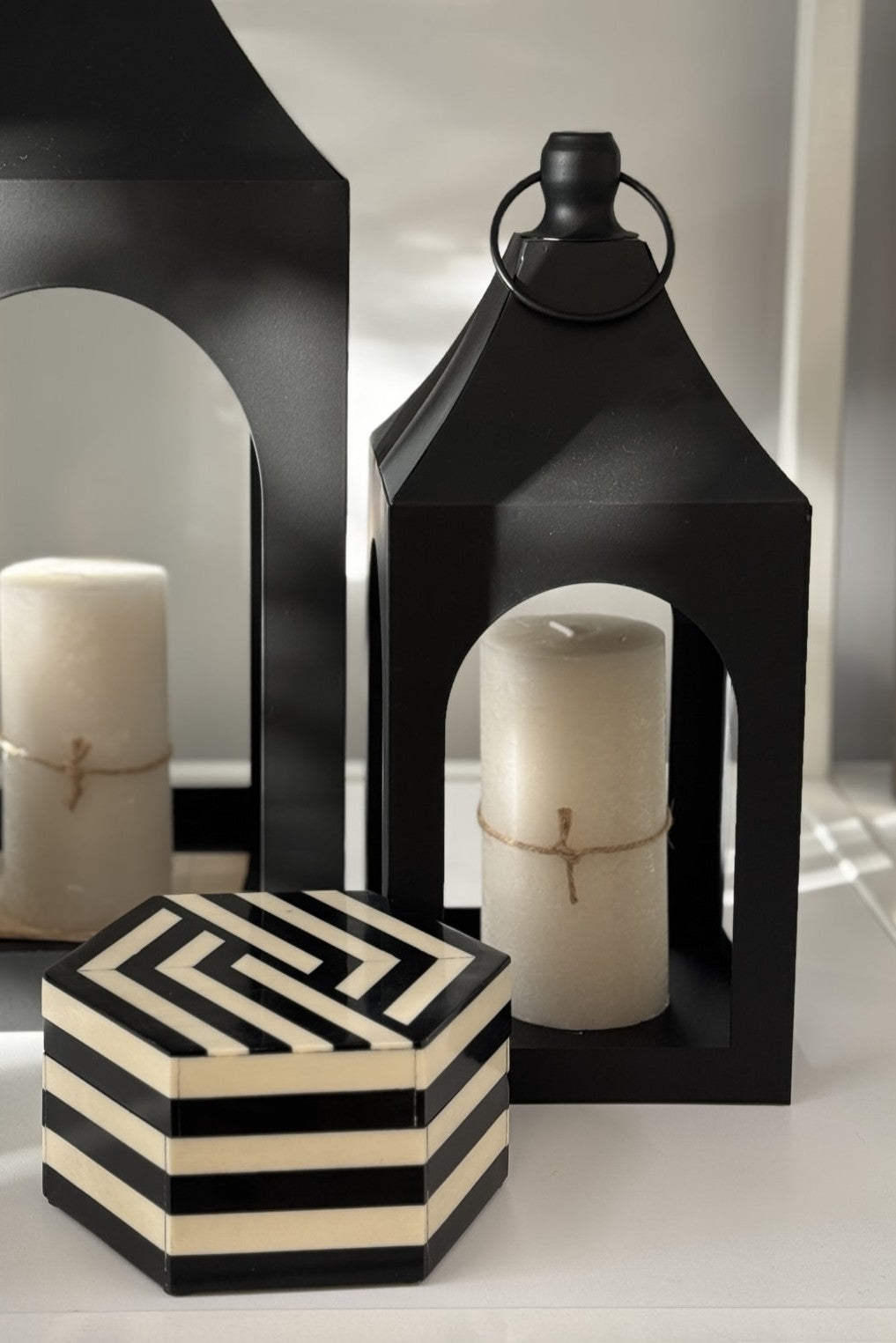 Medium Morrocan Lantern - Black - Magpie Style