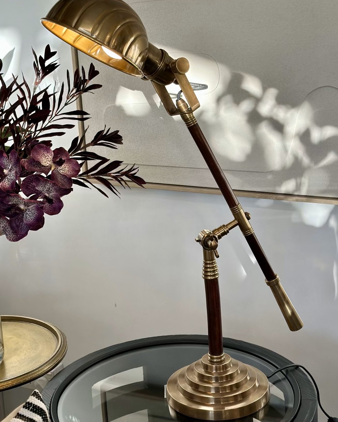 Brass Antique Wood Clam Lamp - Magpie Style