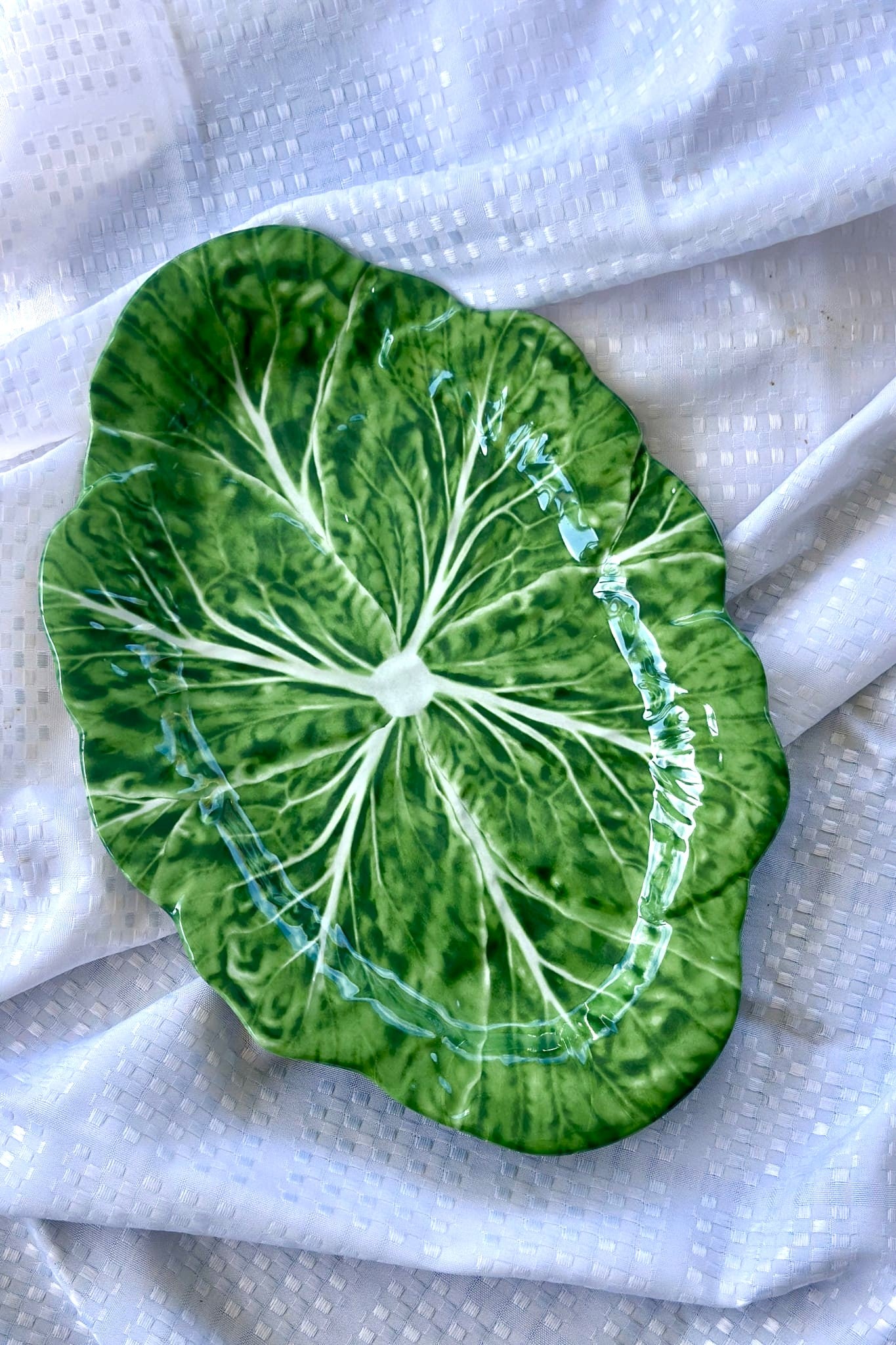 Green Large Oval Cabbage Melamine Platter 40cm - Magpie Style