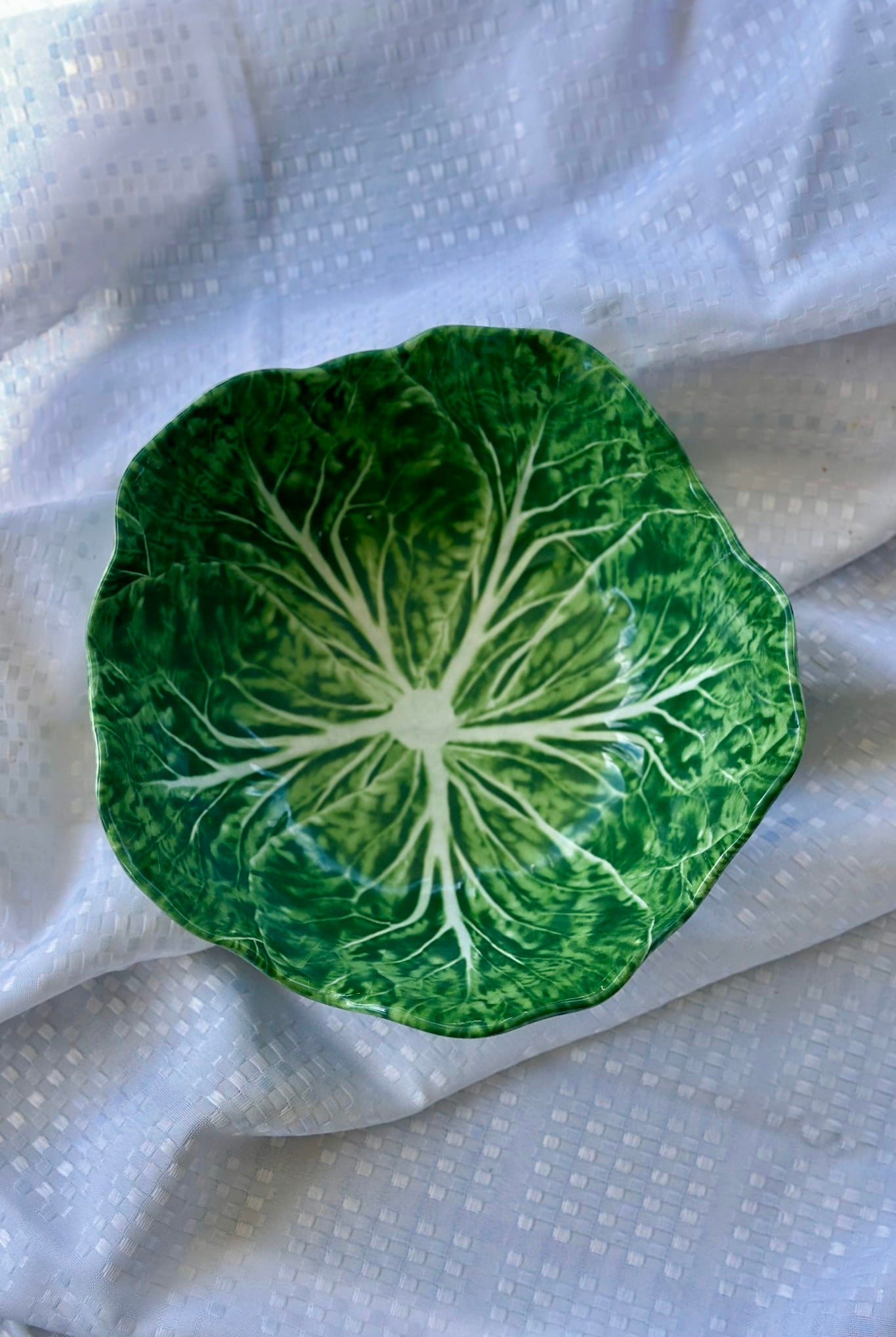 Green Small Cabbage Leaf Melamine Bowl 18cm - Magpie Style