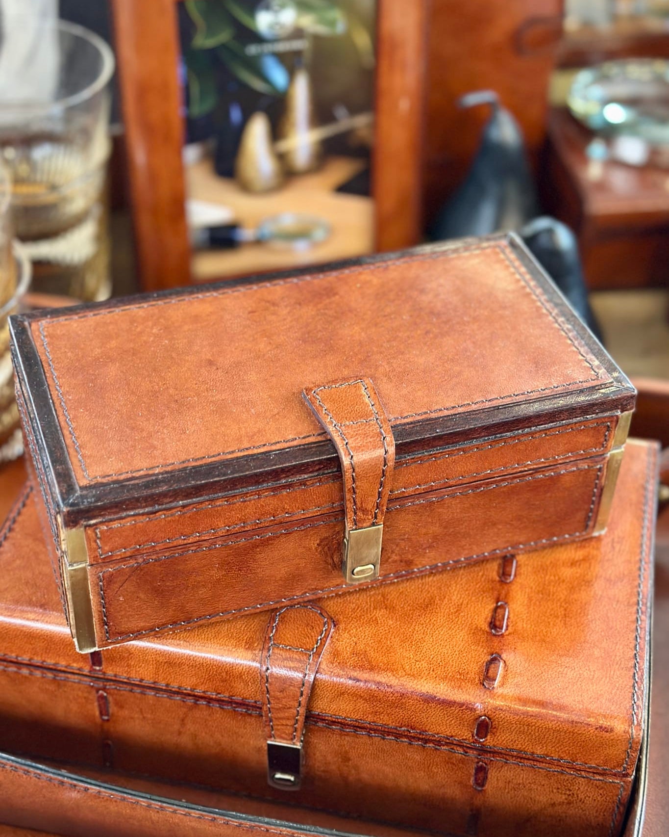 Riviera Leather Jewellery Box - Magpie Style