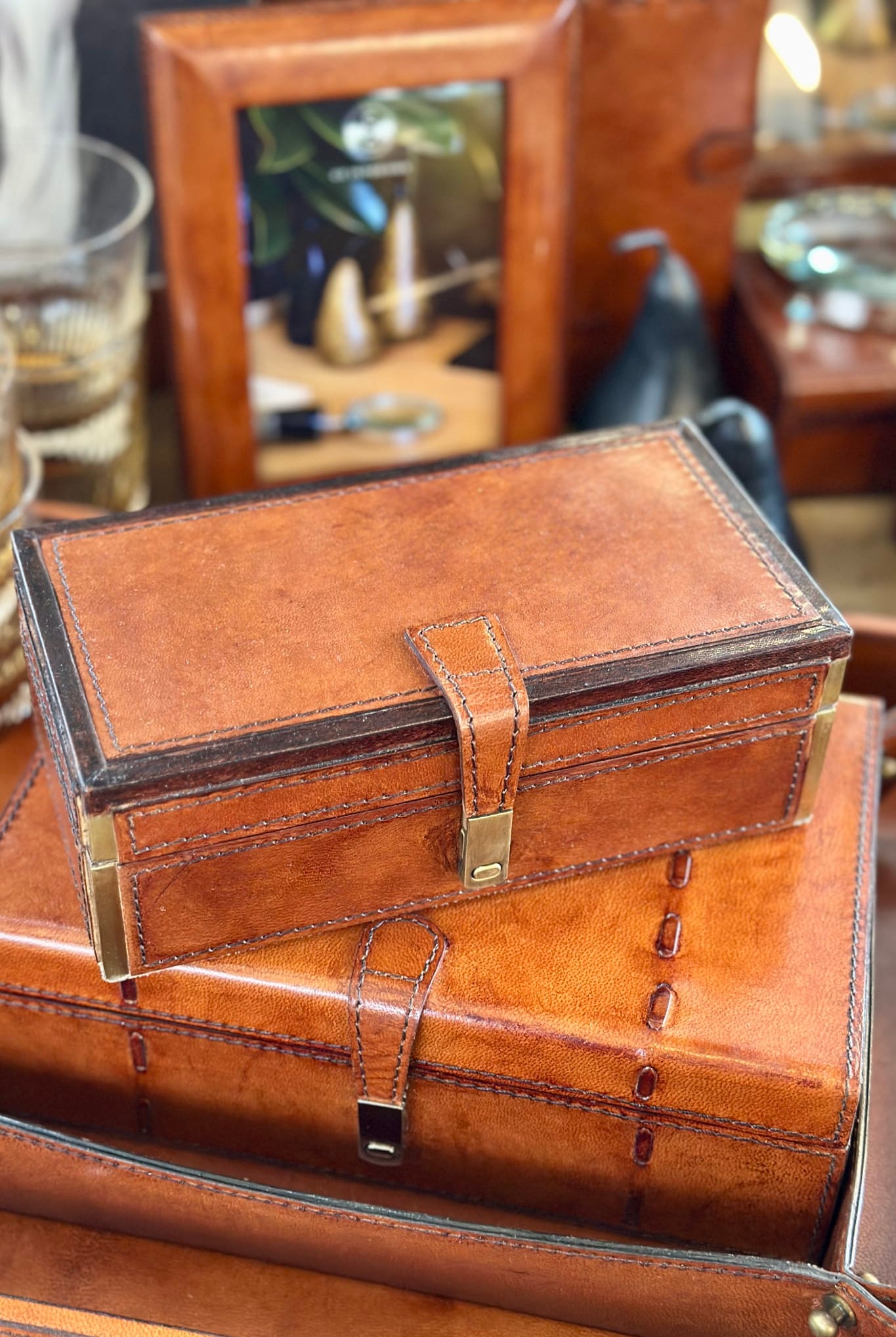 Riviera Leather Jewellery Box - Magpie Style