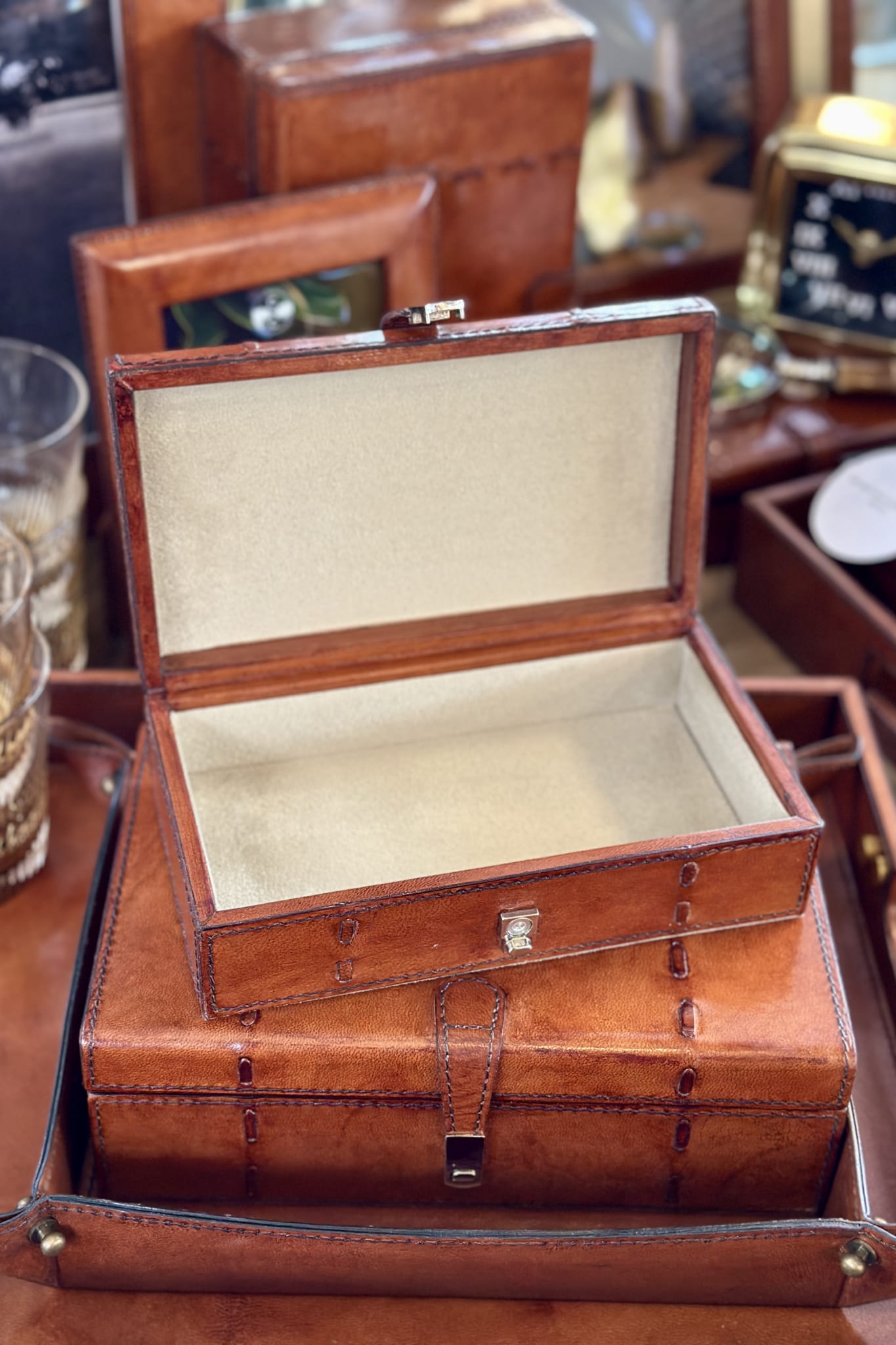 Savoy Leather Storage Box - Small - Magpie Style