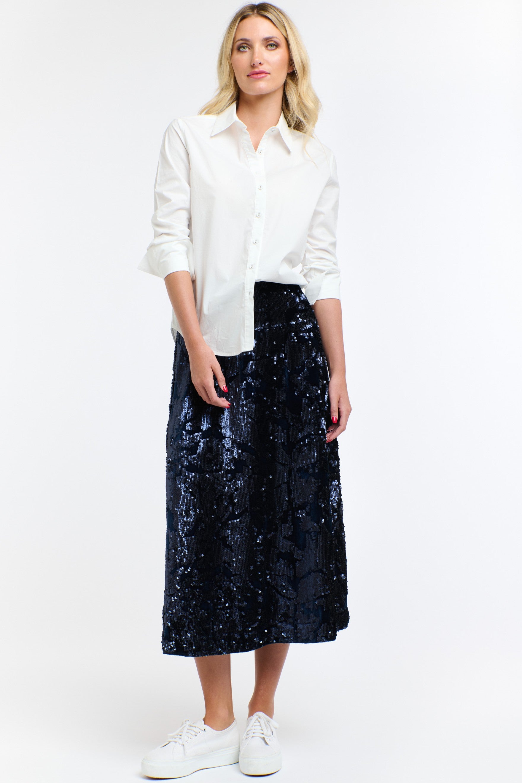 365 DAYS Sequins Skirt - Navy - Magpie Style