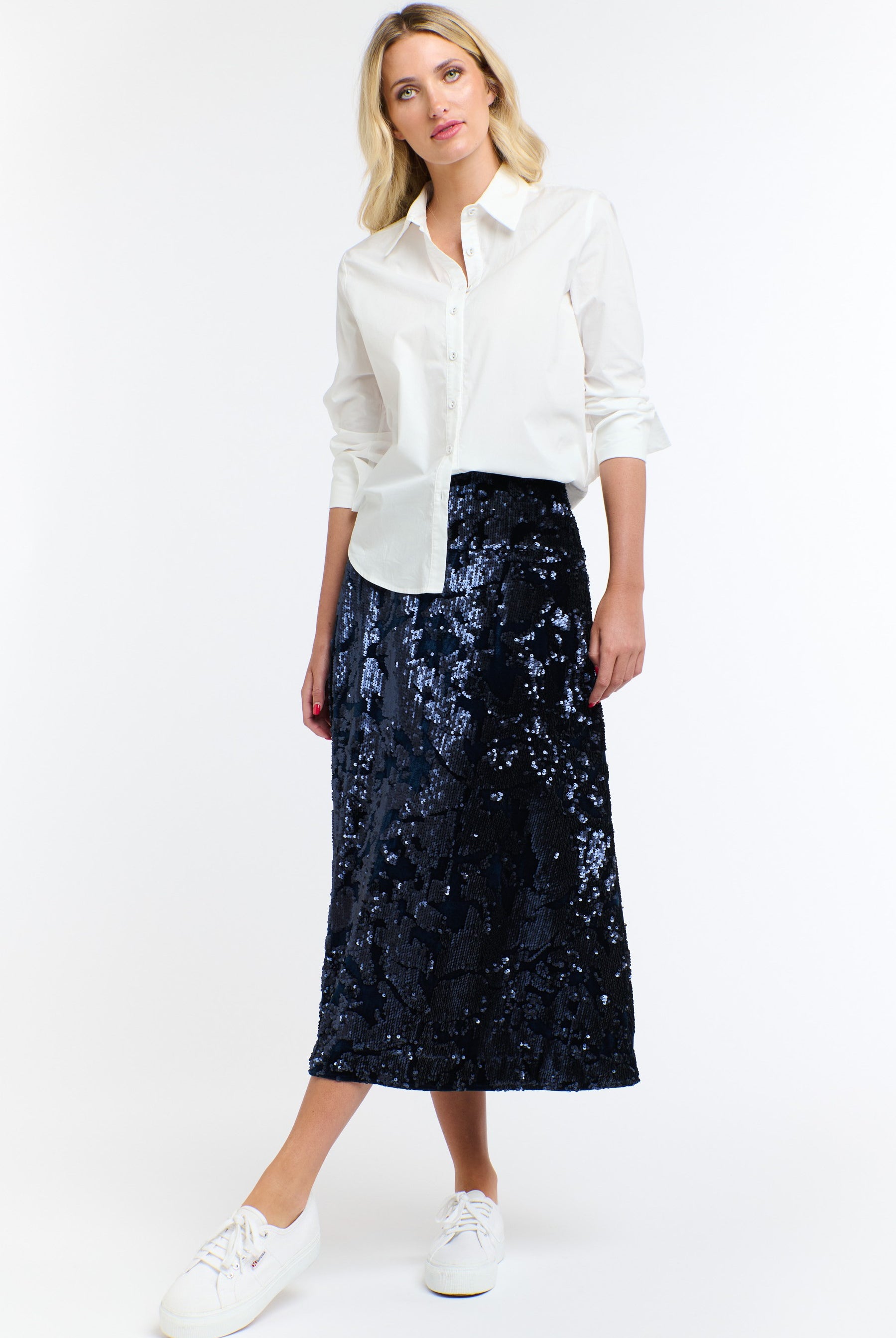 365 DAYS Sequins Skirt - Navy - Magpie Style