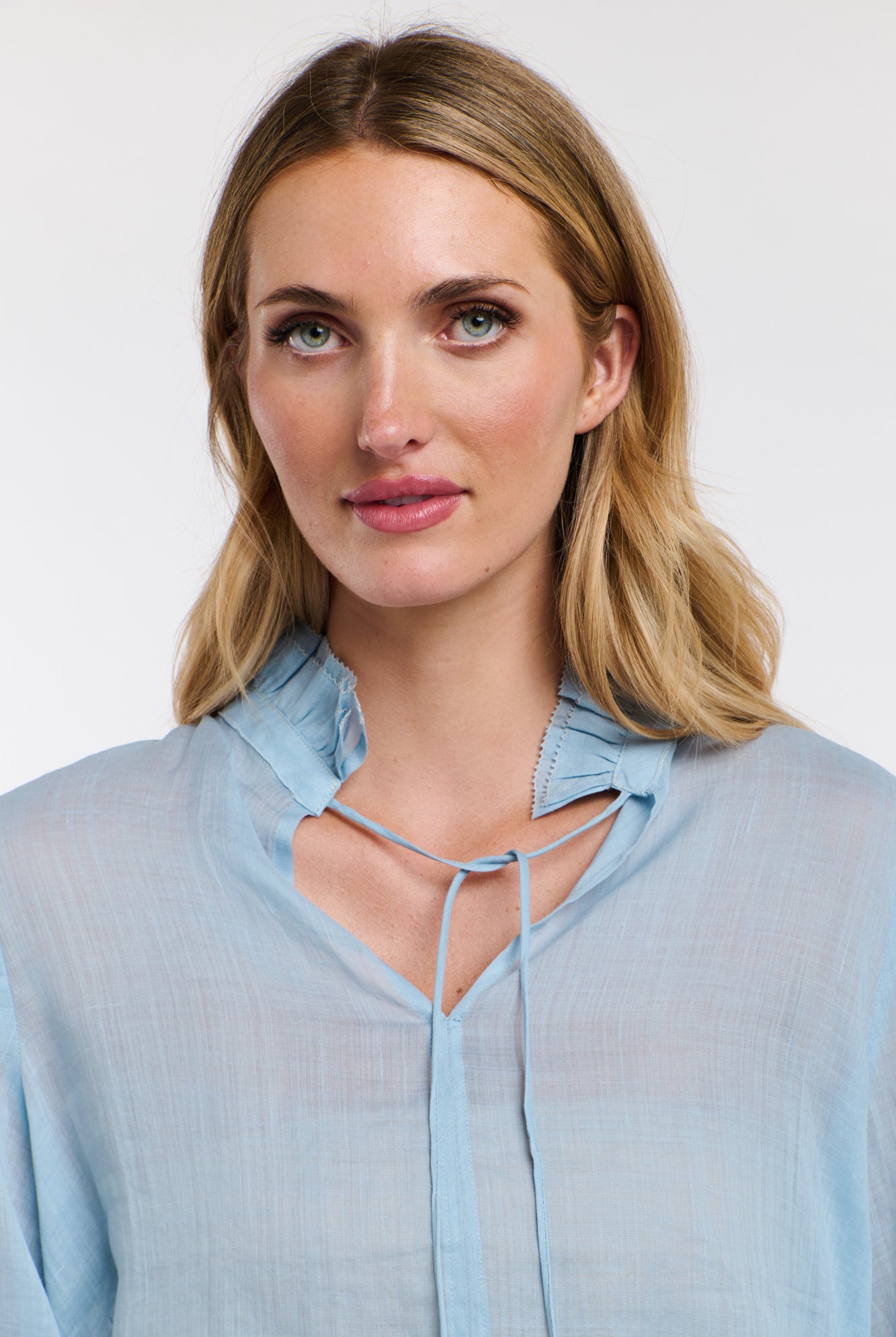 365 DAYS Amber Frill Neck Top - Sky Blue - Magpie Style