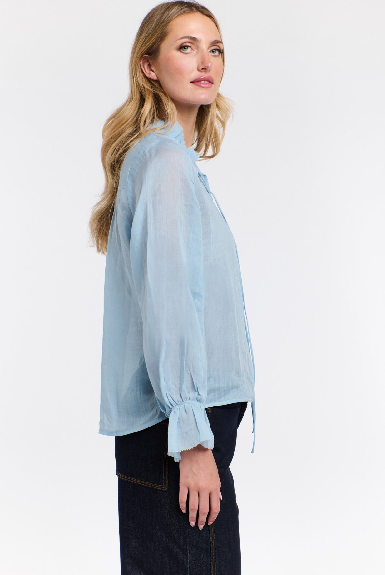 365 DAYS Amber Frill Neck Top - Sky Blue - Magpie Style