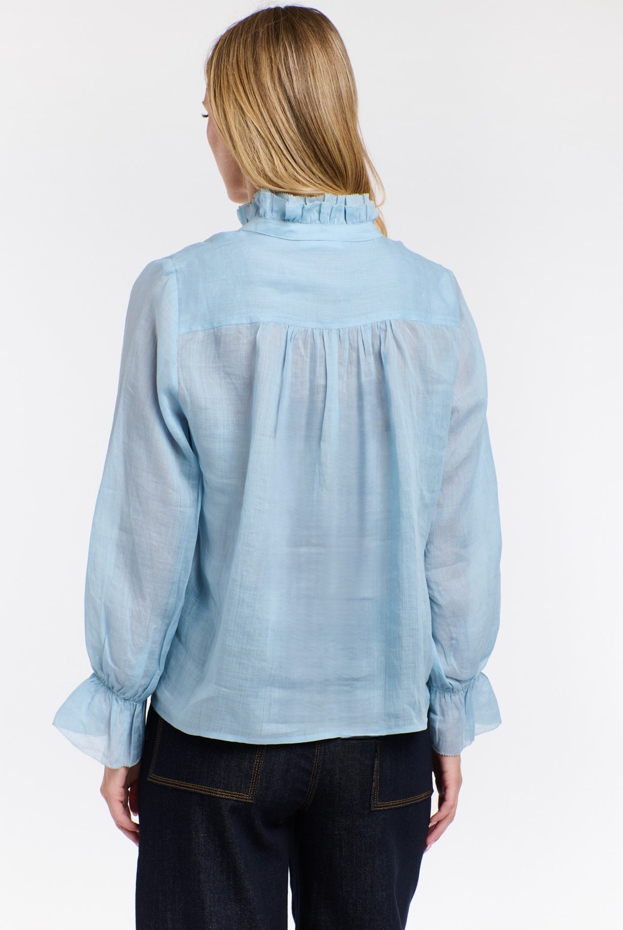 365 DAYS Amber Frill Neck Top - Sky Blue - Magpie Style