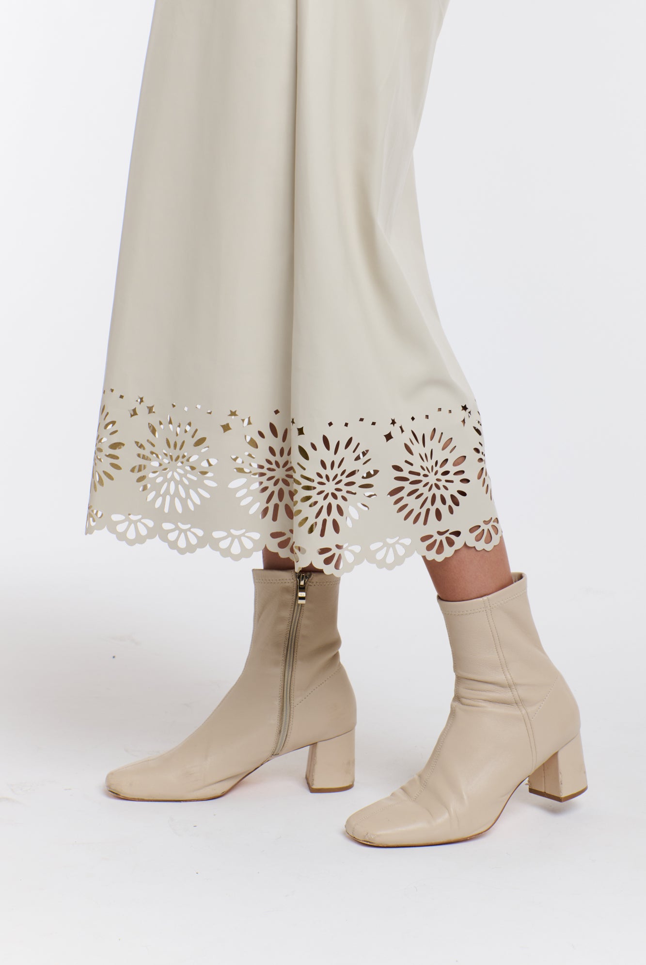 365 DAYS Raven Pu Laser Cut Skirt - Parchment - Magpie Style